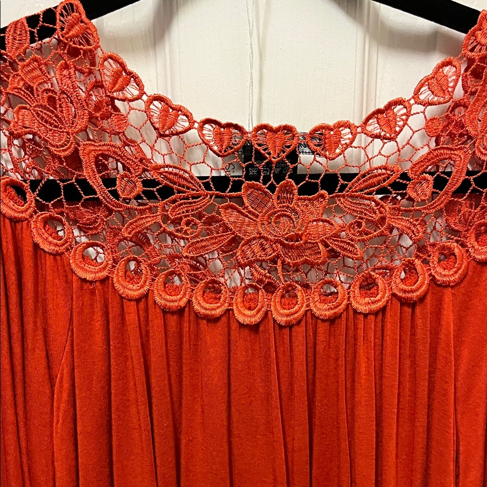 Simply Irresistible Orange Lace Top - Picture 5 of 7